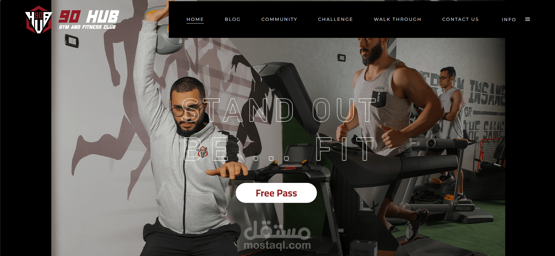 موقع الكتروني لصالة رياضية 90 HUB GYM