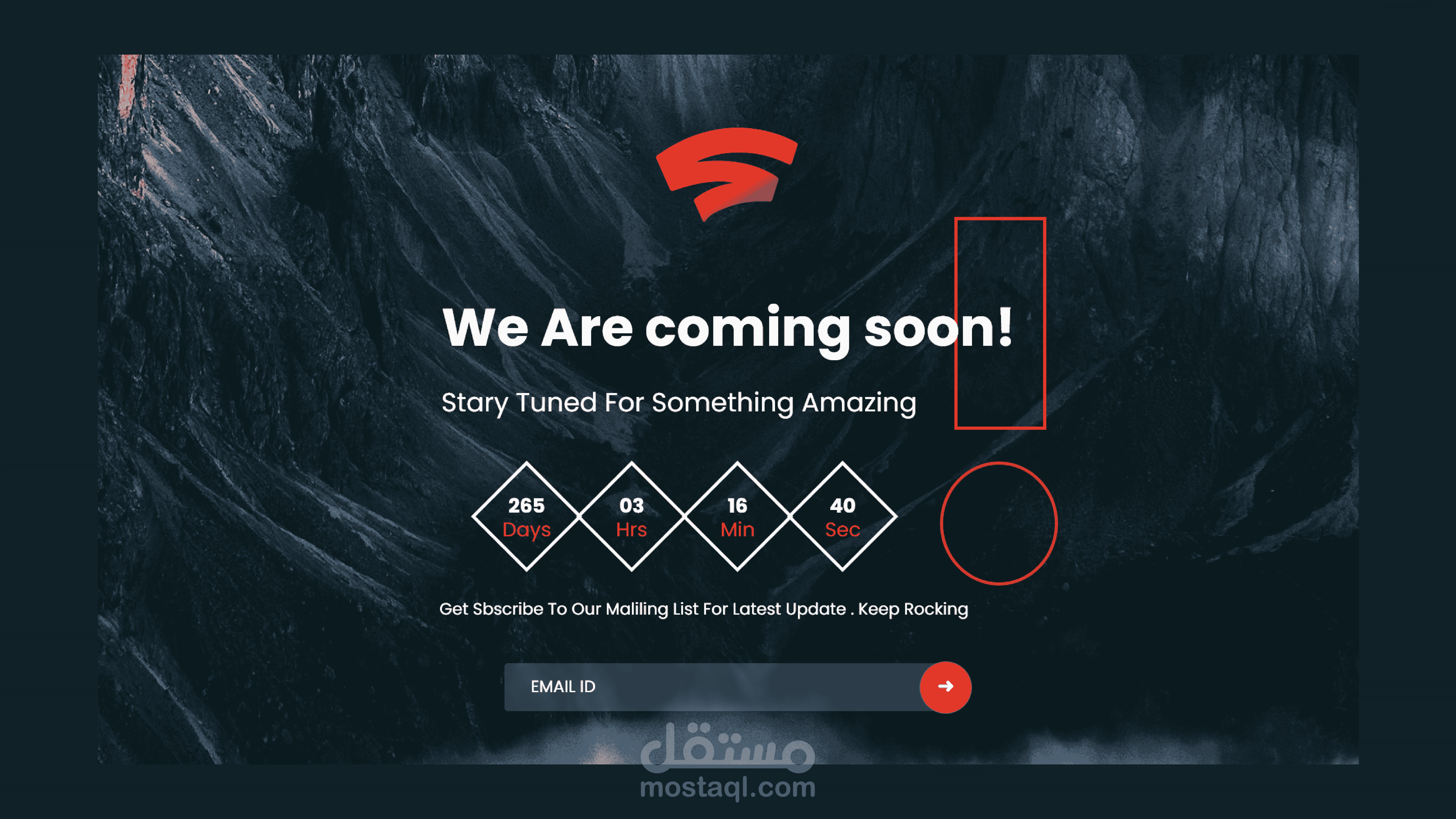 تصميم شاشة coming soon