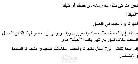 محتوى دعائي لمتجر إكسسوارات حيوانات أليفة