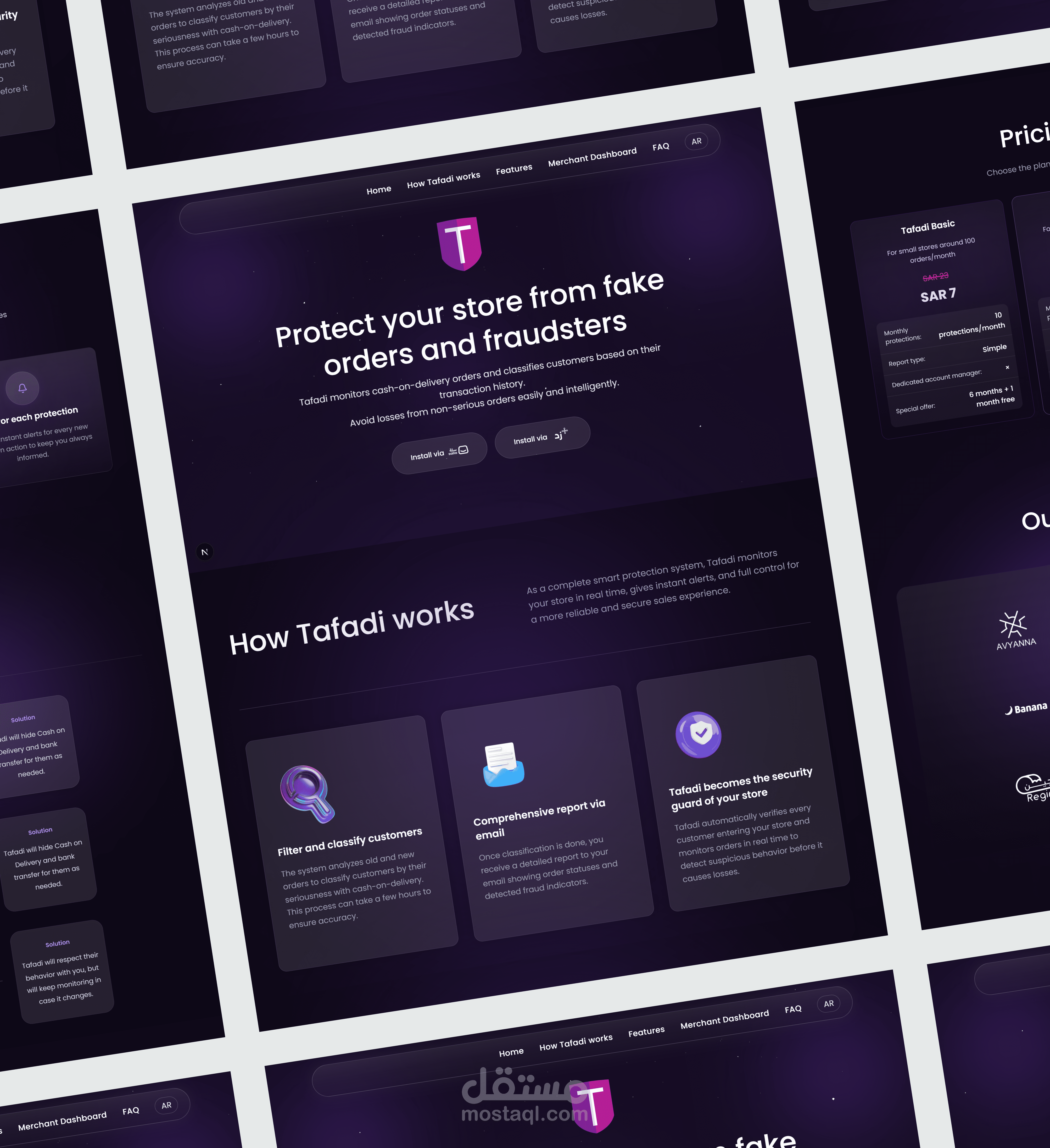 تصميم وبرمجة موقع منصة تفادي – المملكة العربية السعودية