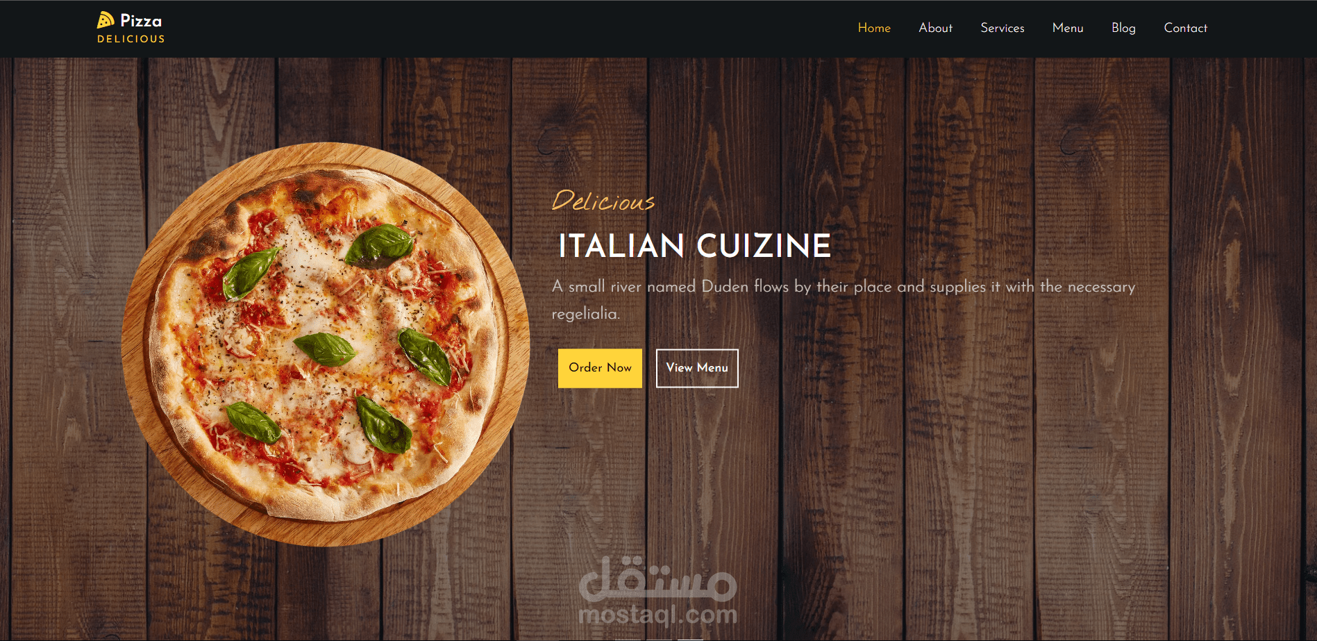 تصميم موقع الكتروني لمطعم