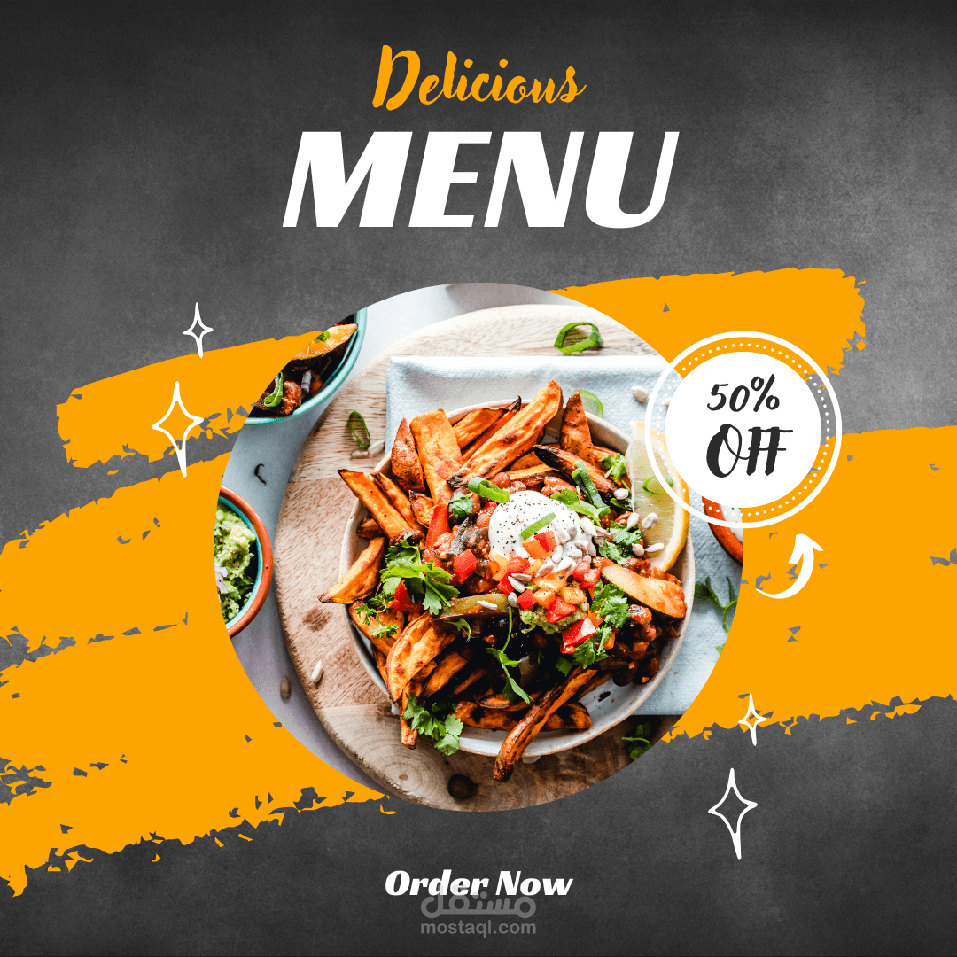foods menu and social media banners