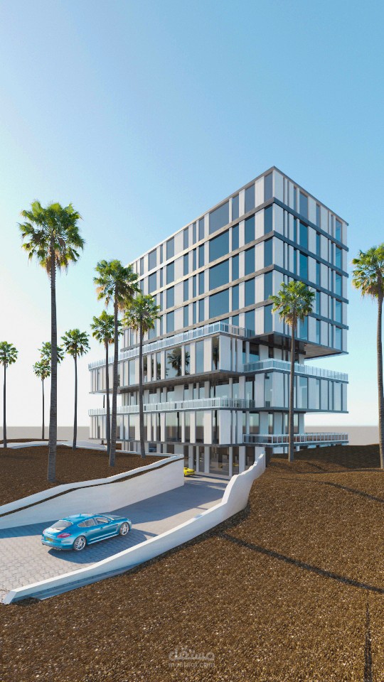 تصميم معماري لمبنى مكتبي