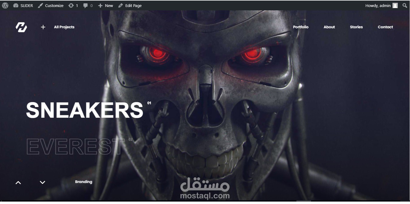 انشاء موقع سلايدر Ajax - Portfolio