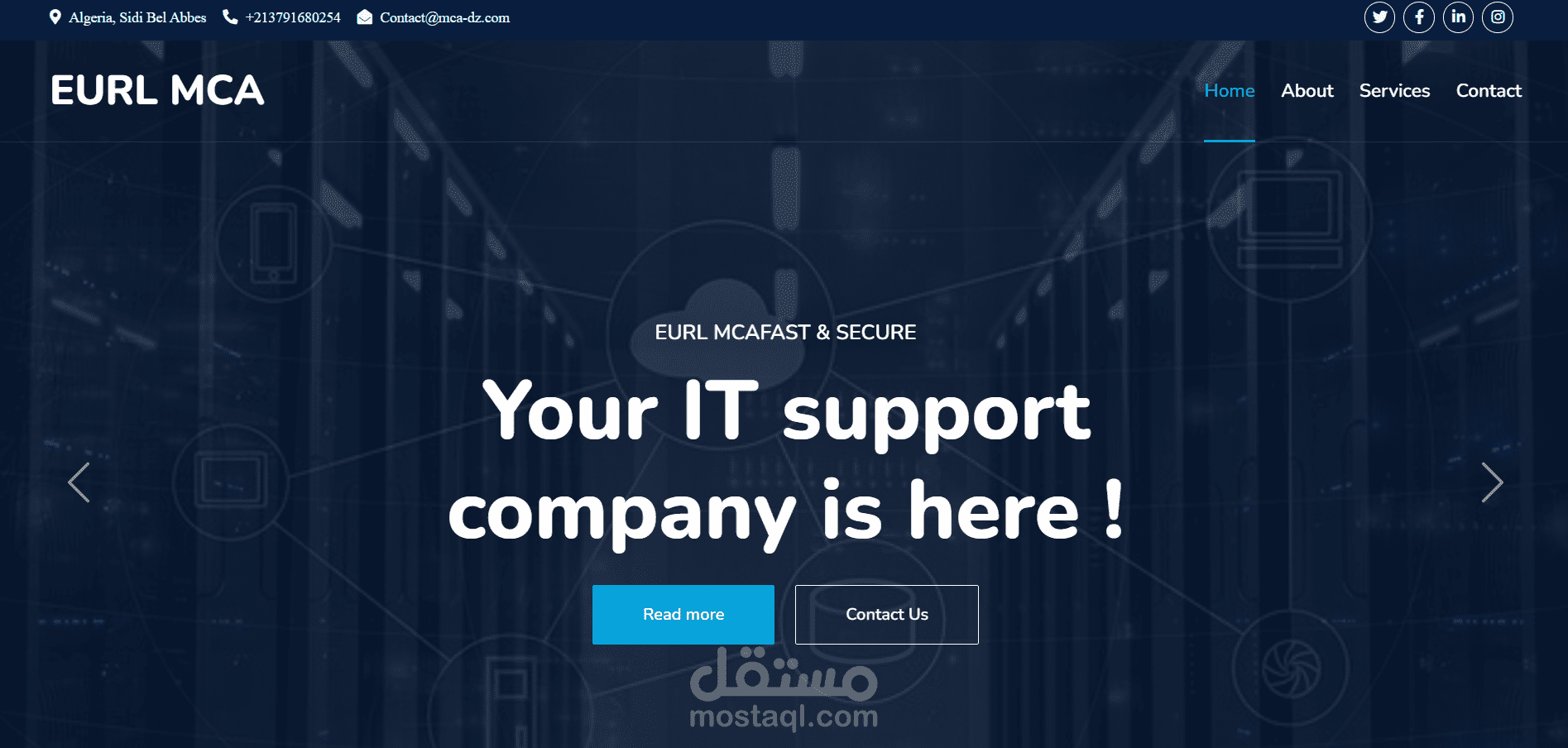 موقع الكتروني لشركة  eurl mca