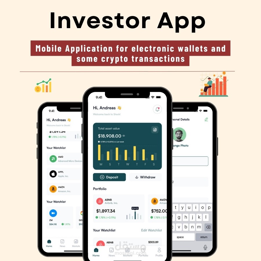 برمجة, تطوير المواقع والتطبيقات باستخدام لغة Javascript و إطار عمل React Native , Nodejs