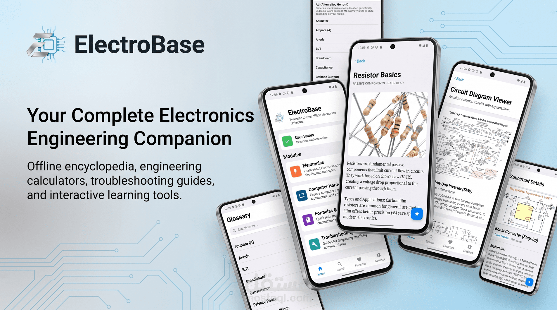 ElectroBase — تطبيق أندرويد للهندسة الإلكترونية