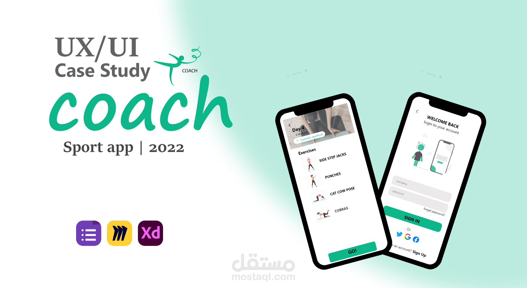 UXUI desgin "تصميم تطبيق  رياضي"