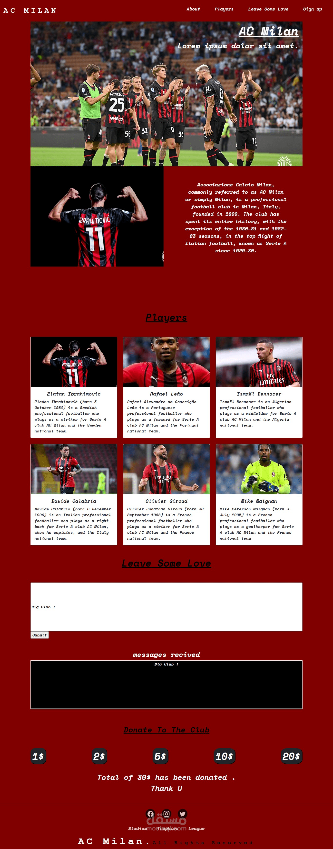 تحدي برمجي للقيام بموقع خاص بنادي كرة قدم (تحدي من شركة RE:Coded بالتعاون مع Google )