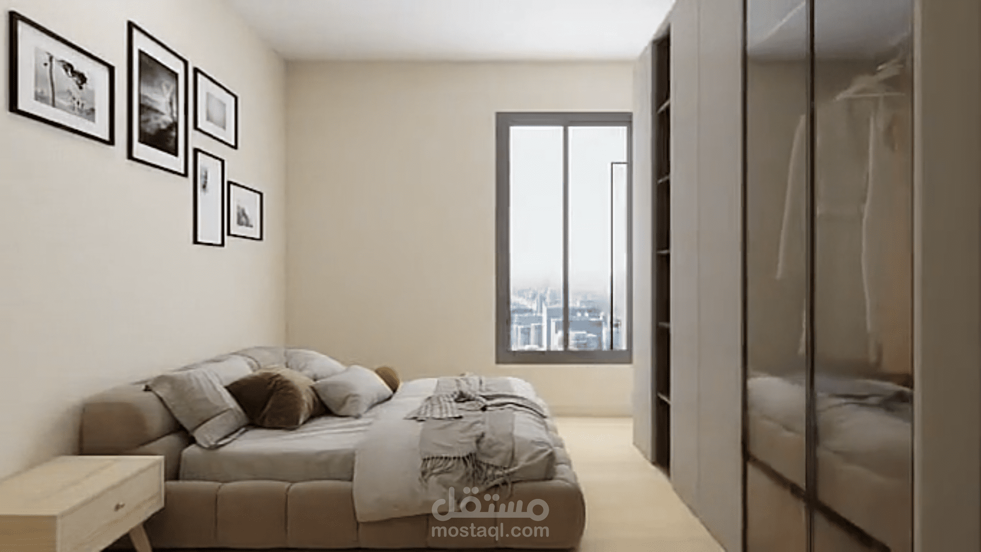 تصميم مبئي بسيط لغرفه بنظام المودرن