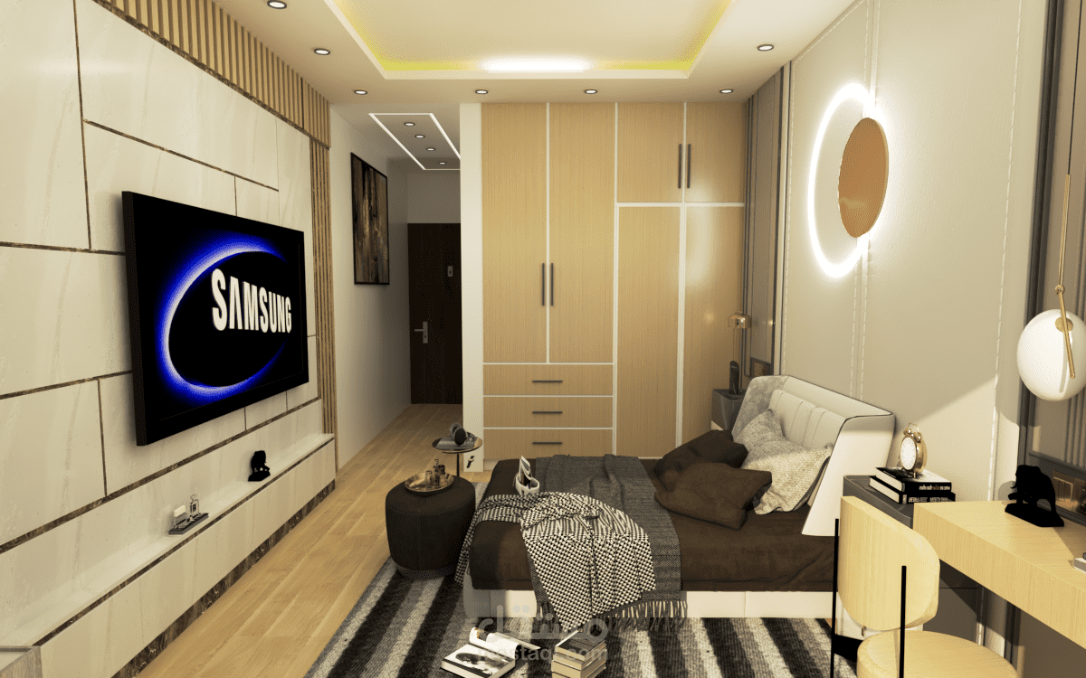 تصميم غرفة نوم فندق  مفرد