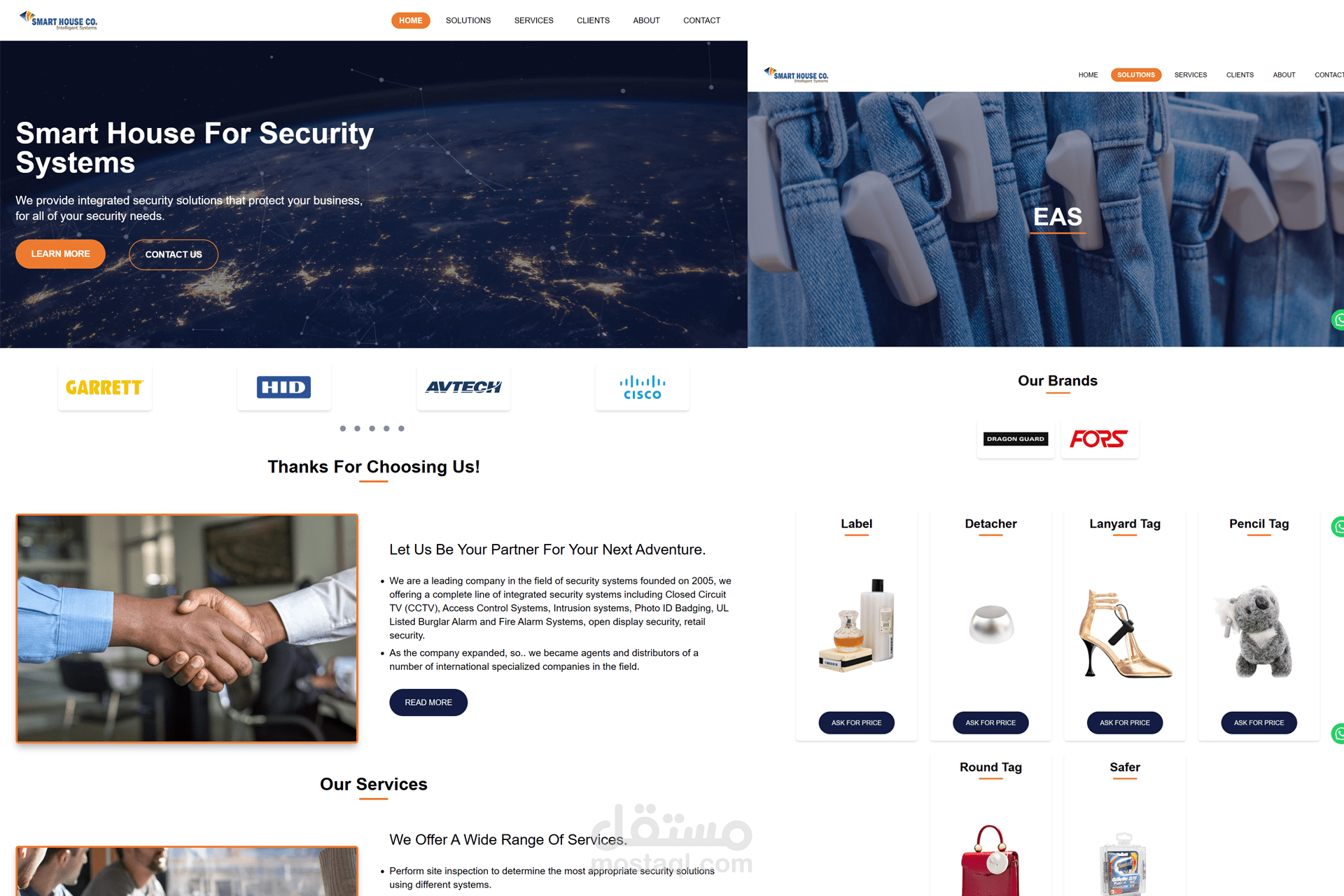 Smart House E-Commerce | موقع تجاري لأجهزة سيكيورتي