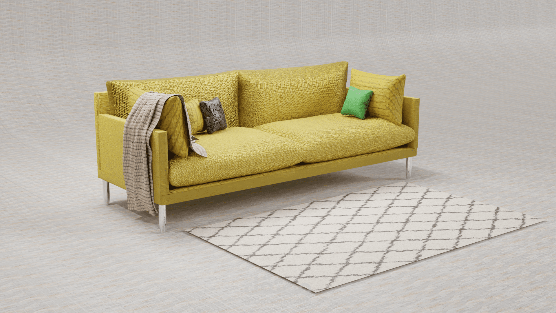 تصميم أريكة ثلاثية الابعاد على برنامج بلندر