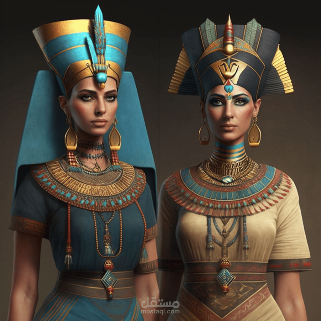 تصميم عن شخصيات فرعونيه  كيف كانت مظاهر الملابس ايام الفراعنه