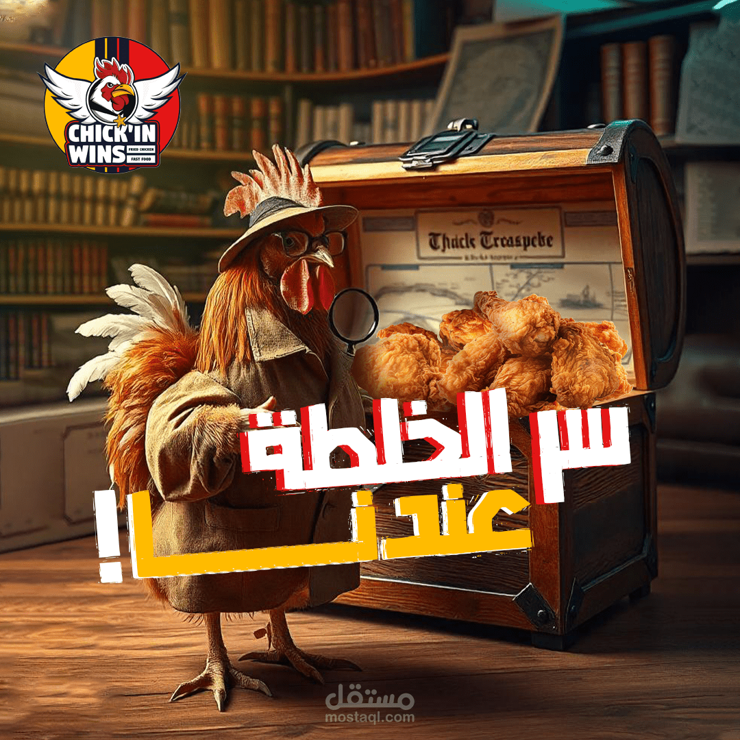 تصميمات سوشيال ميديا لبراند fried chicken