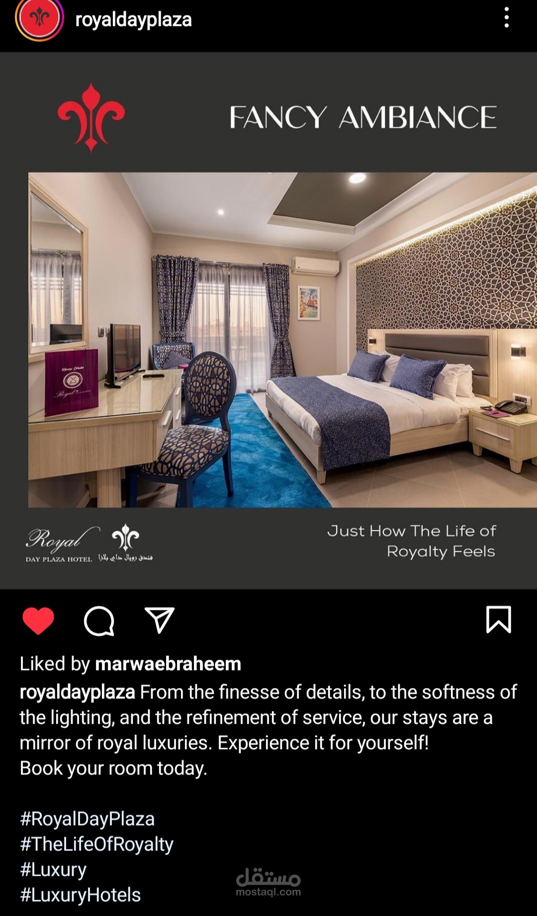 My content work with Royal plaza