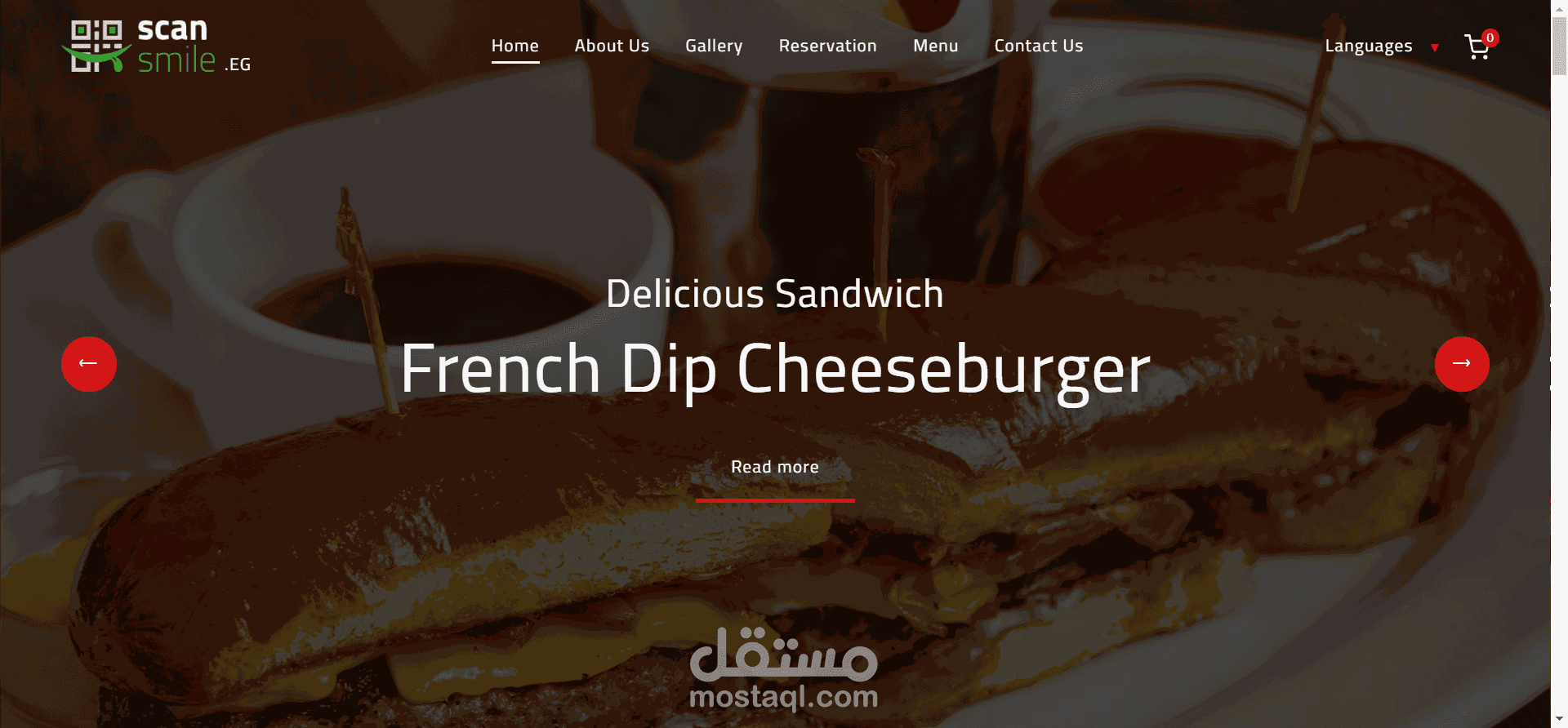 تصميم موقع الكتروني لمطعم مع لوحة تحكم ممتازة بها جميع المميزات