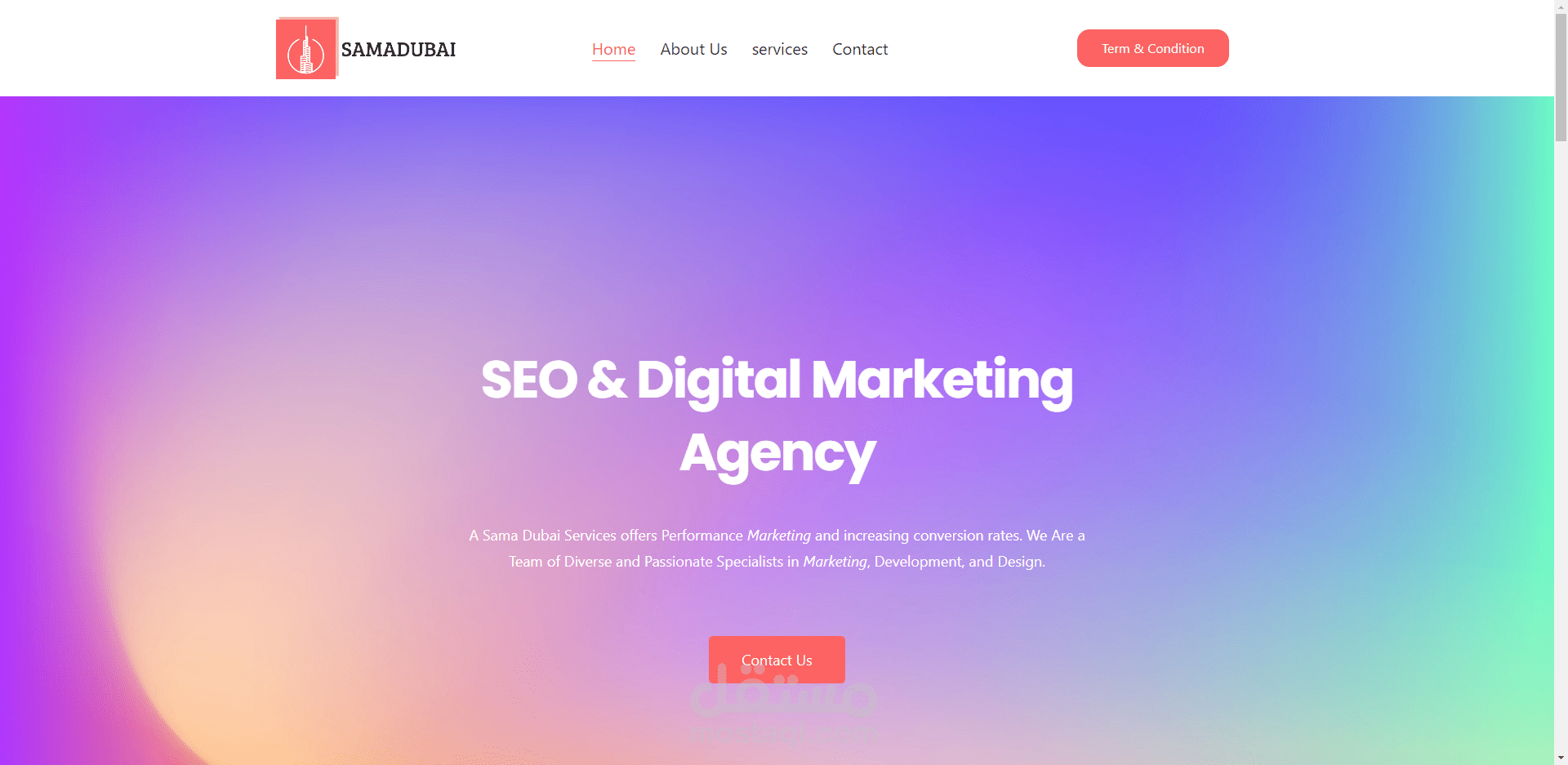 تصميم موقع الكتروني لعرض الخدمات التسويقية