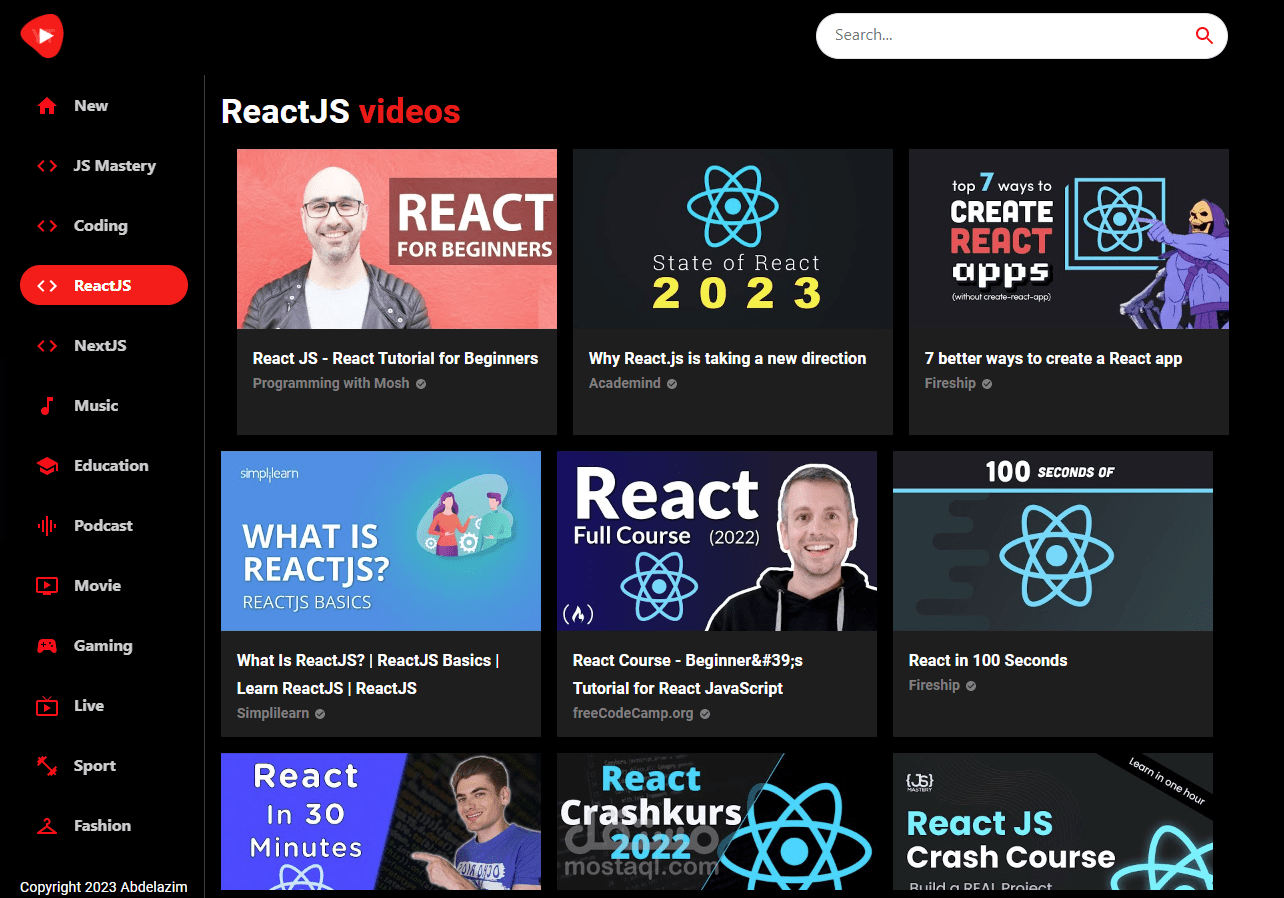 Modern_Youtupe_Clone استنساخ يوتيوب