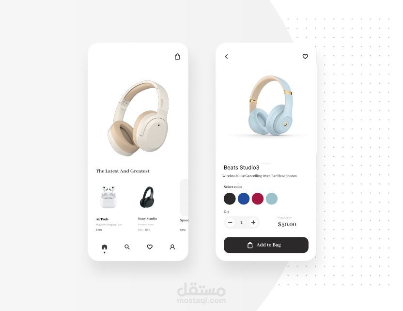 وصف لمتجر السماعات الخاص بك الذي تم تصميمه باستخدام تقنيات فيجما وتصميم واجهة المستخدم (UI)