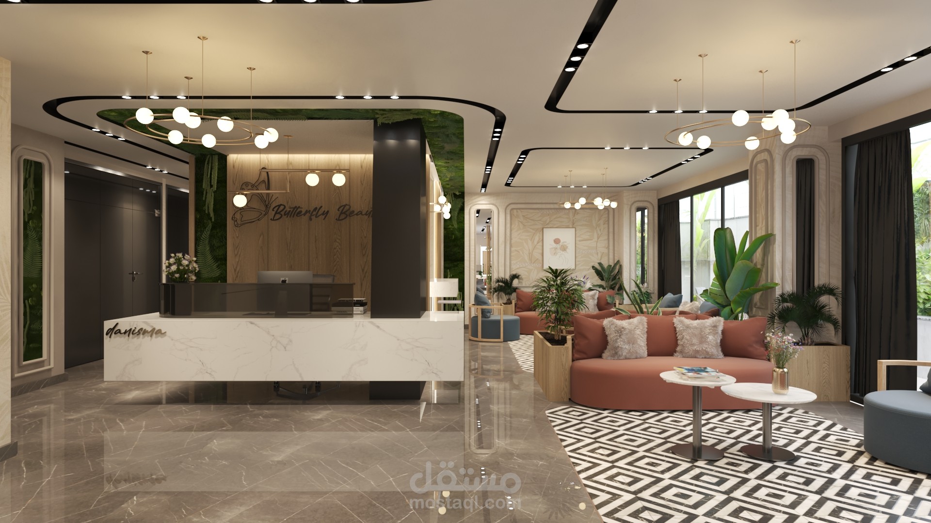 تصميم داخلي حديث لمركز تجميل