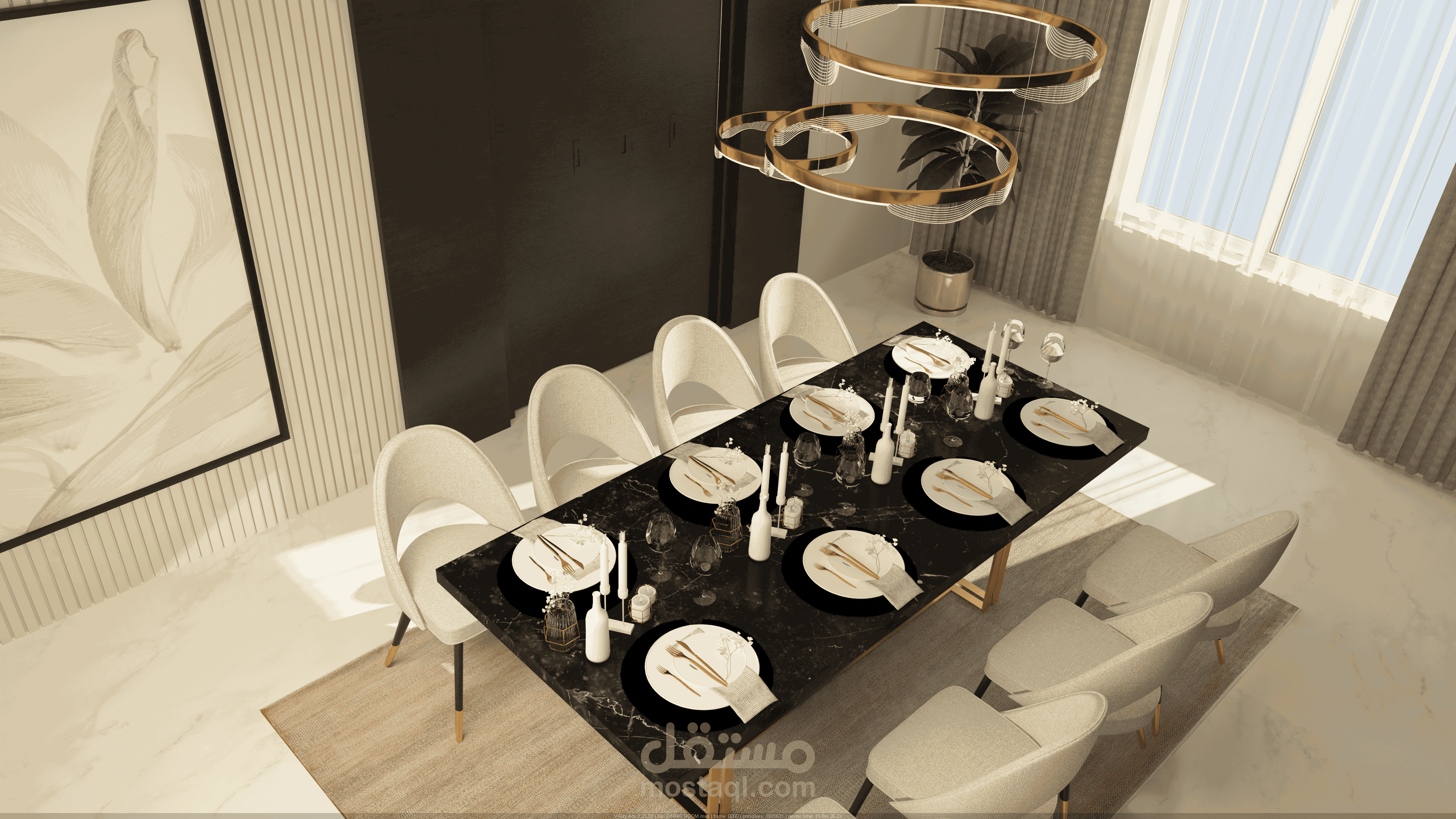 تصميم داخلي لغرفة طعام