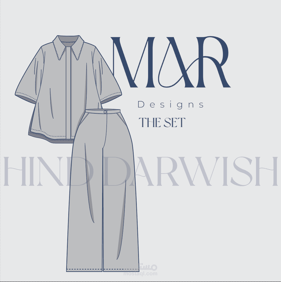 تصميم ملف تقني (Tech Pack) متكامل لمنتجات براند "MAR"
