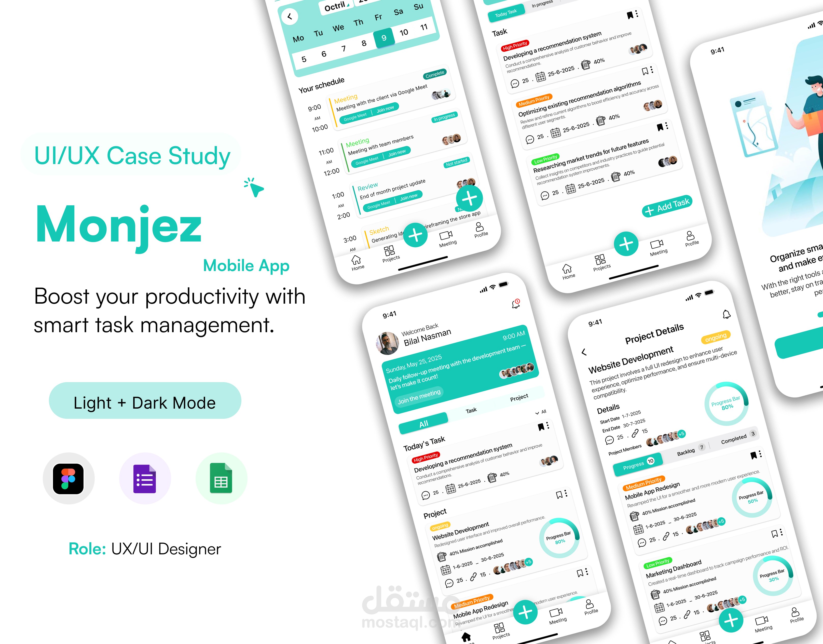 Monjes – Mobile App UI/UX for Project Management