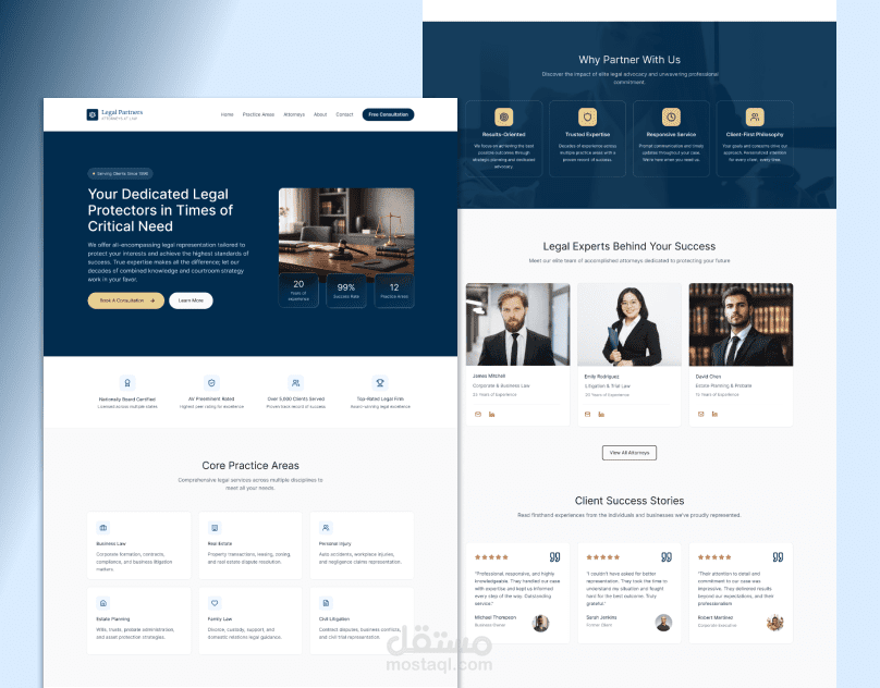 Modern Law Firm Website | UI/UX & Figma