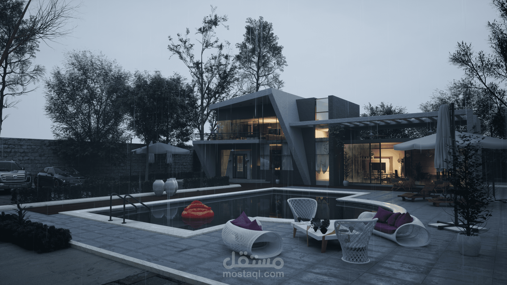 Model House Exterior Render