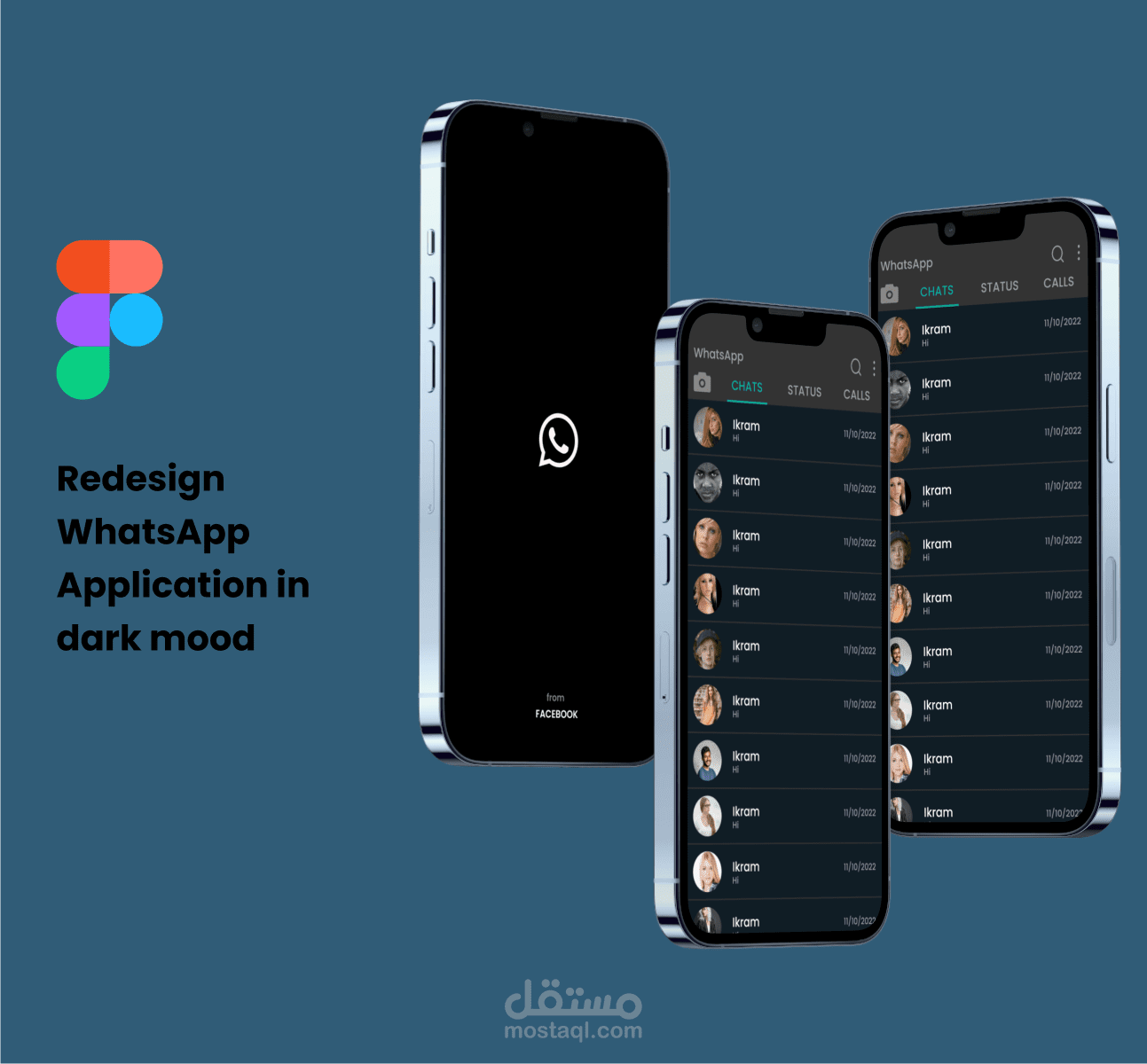 اعادة تصميم تطبيق whatsApp