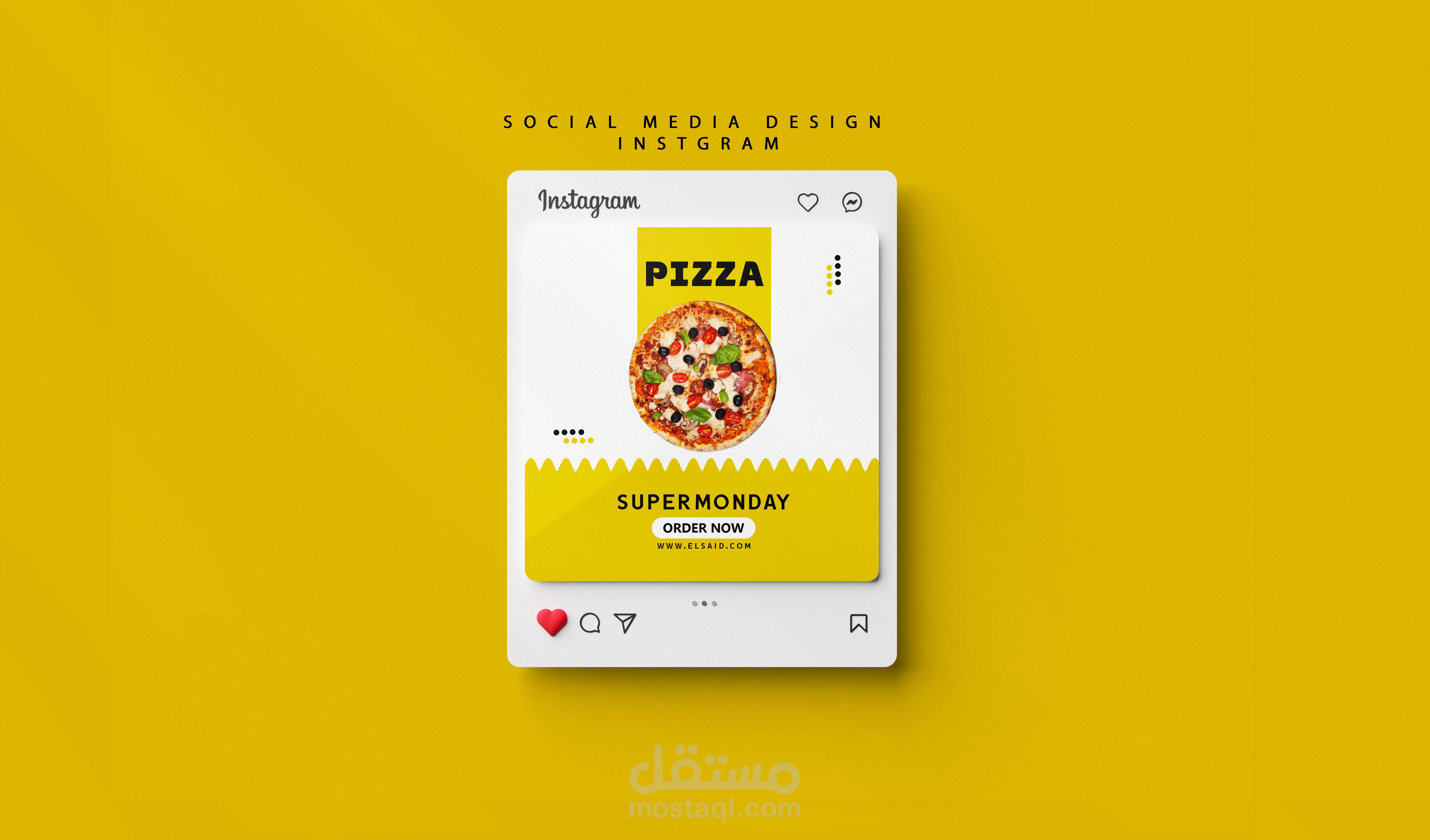 تصميم سوشيل ميديا إحترافي لمطعم بيتزا