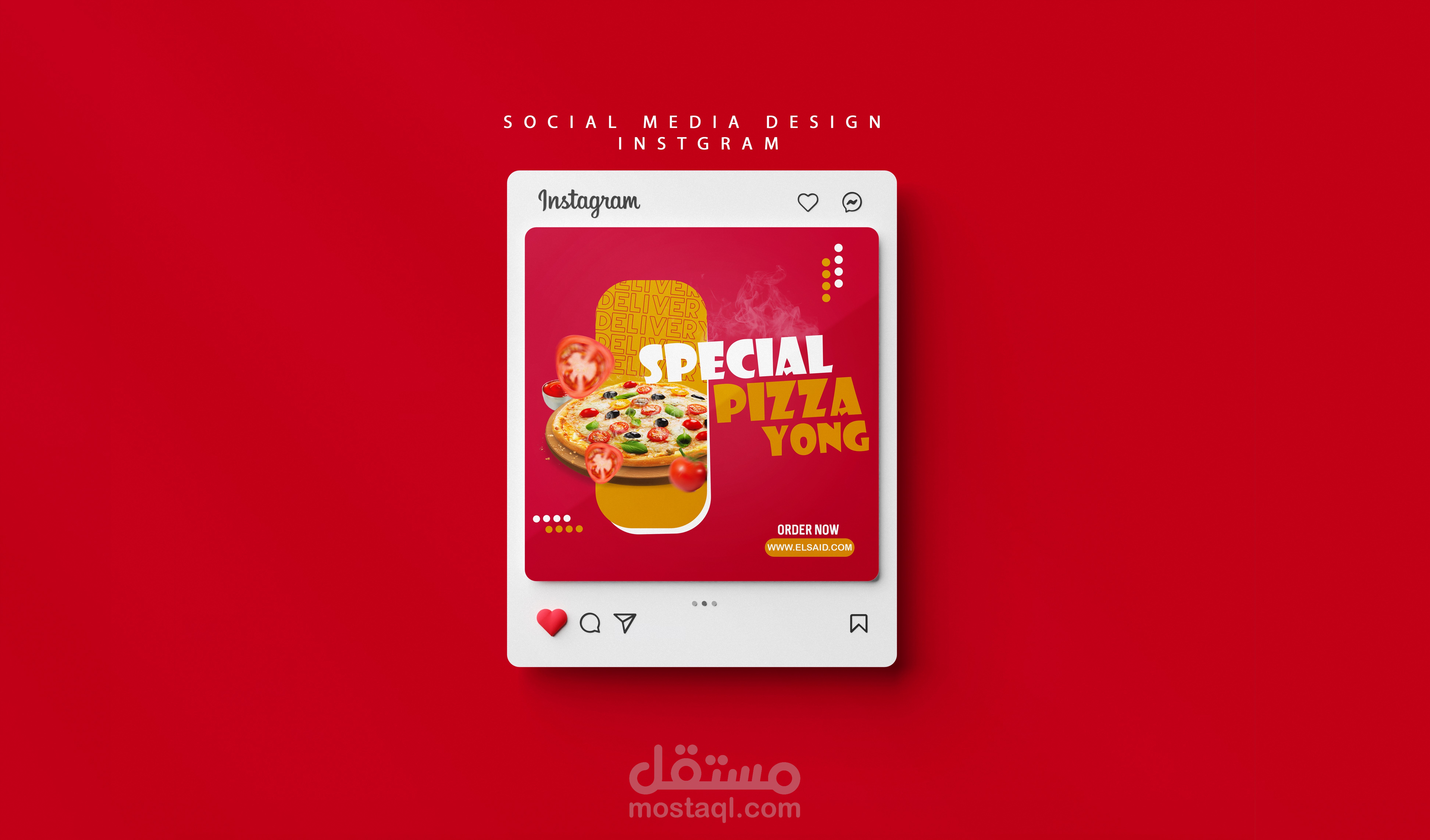 تصميم سوشيل ميديا إحترافي لمطعم بيتزا