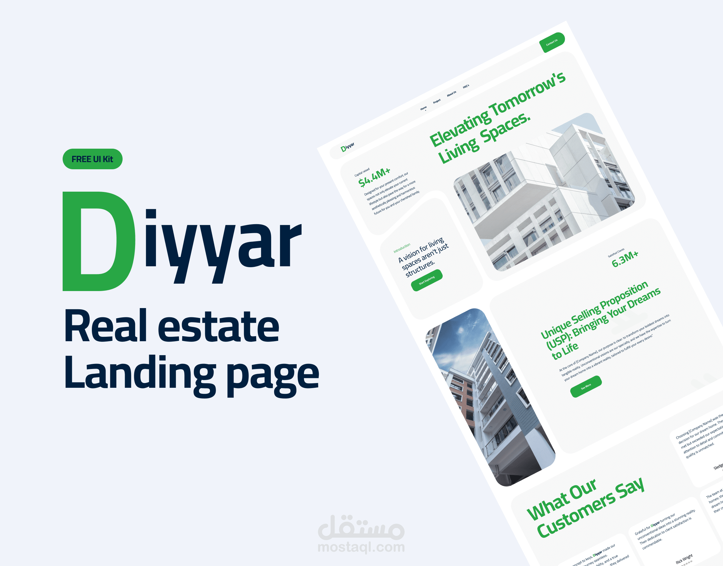 Diyyar Real Estate Landing Page