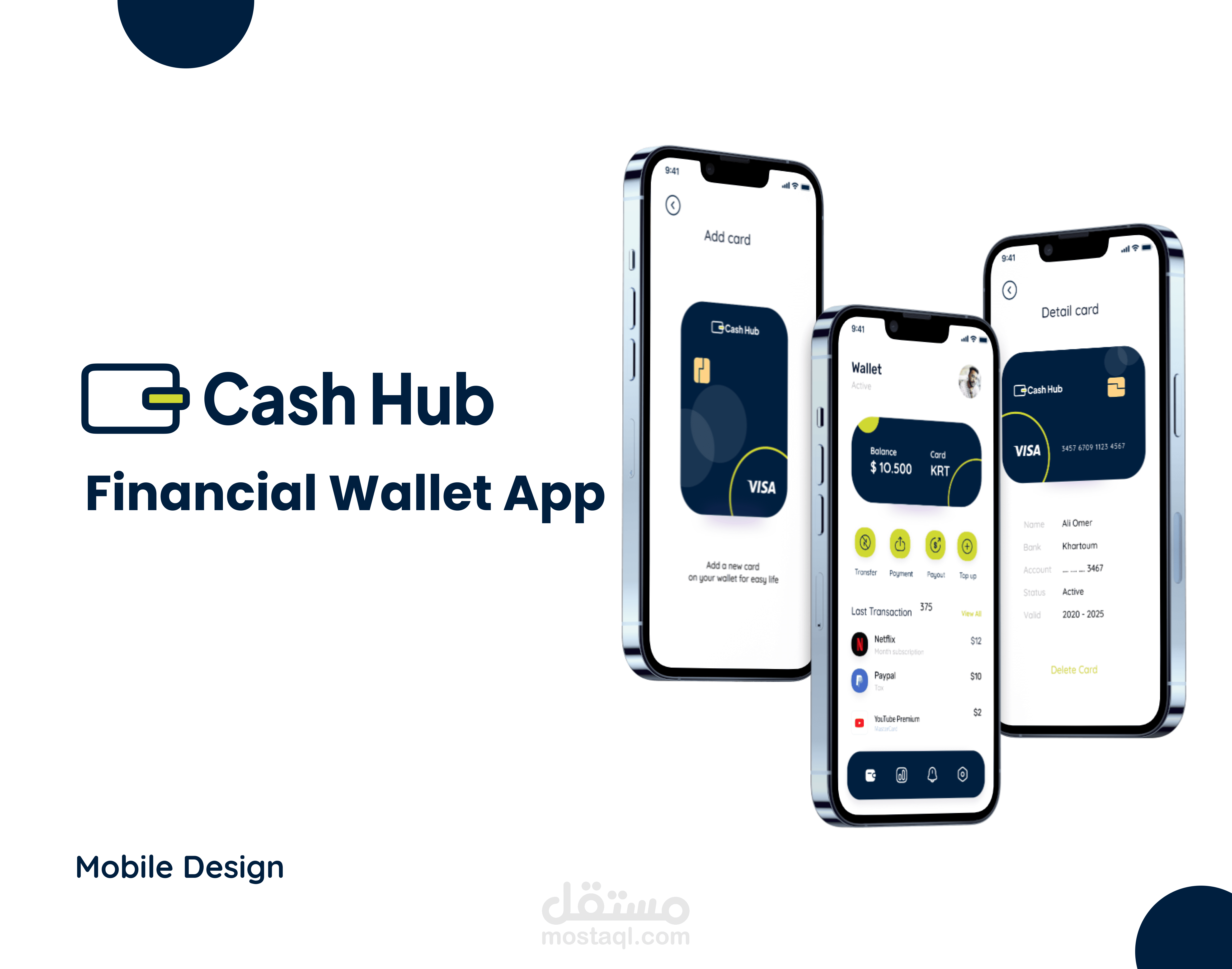 Cash Hub (Financial Wallet App) - Mobile App Design