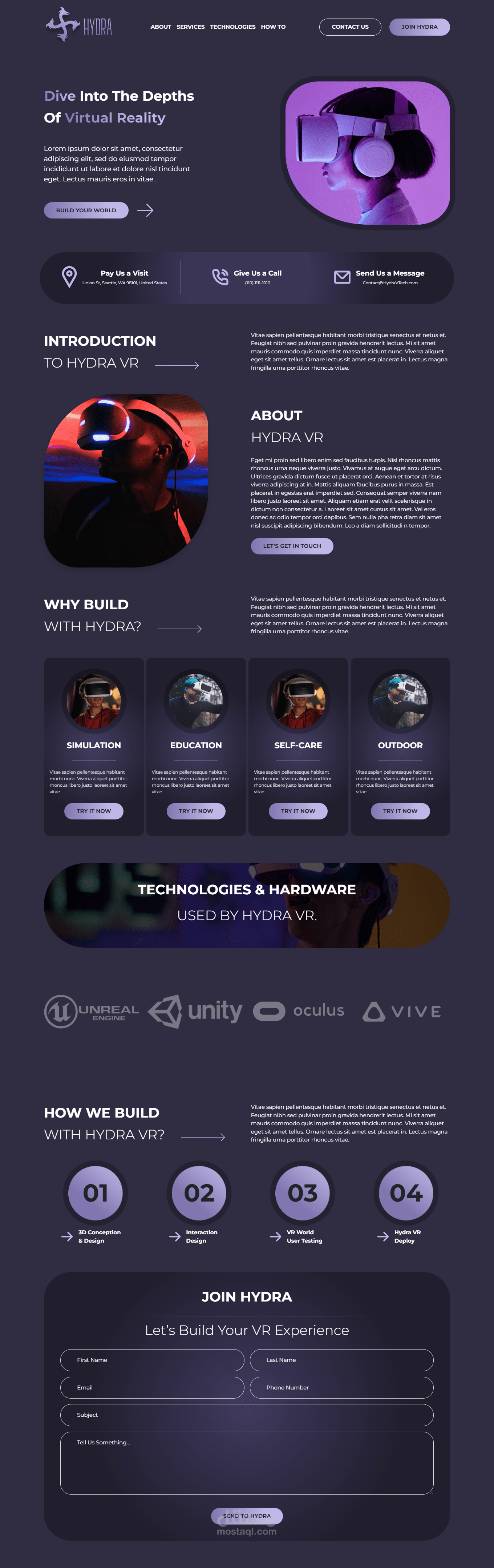 صفحة هبوط Landing Page Hydra VR