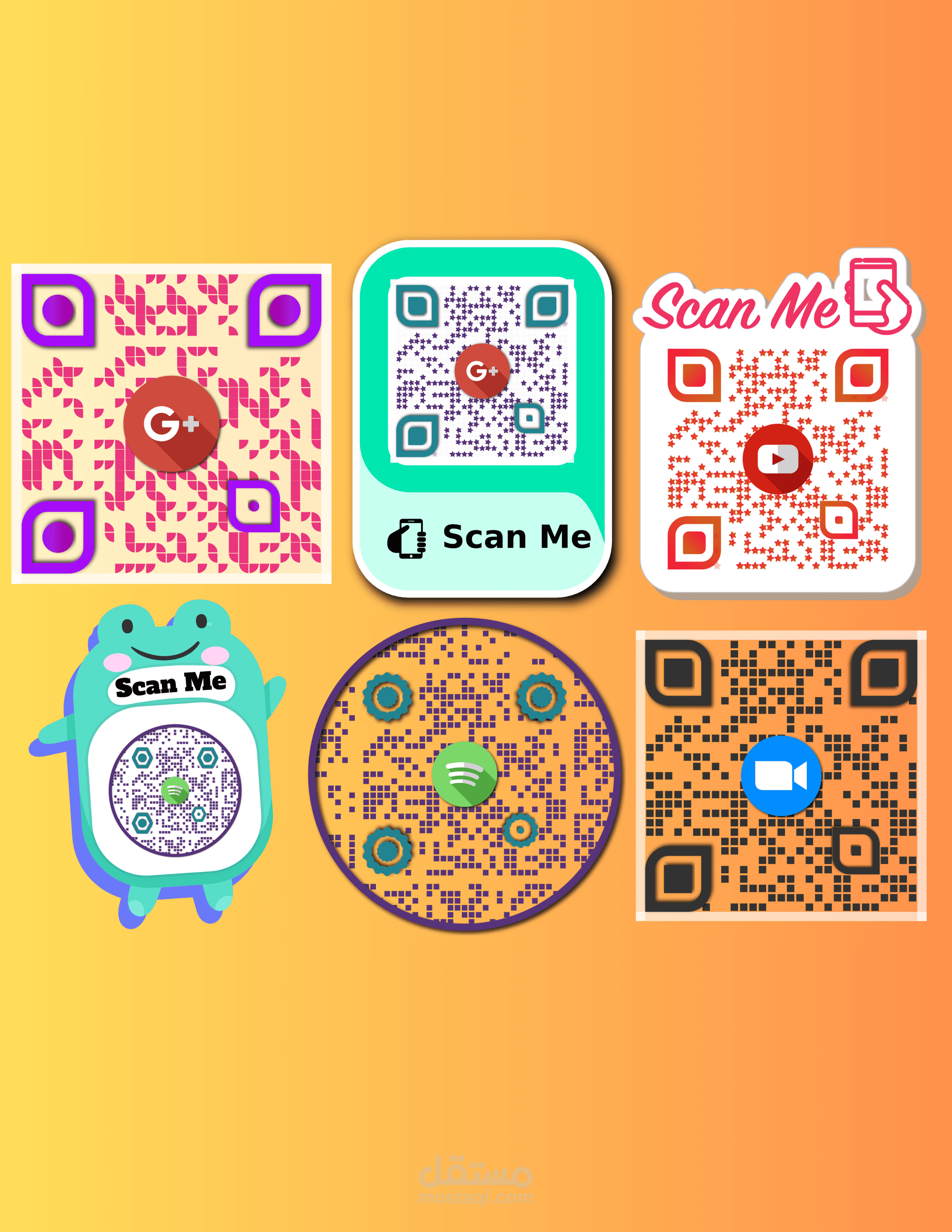 سأقوم بتصميم رمز QR احترافي مع شعارك