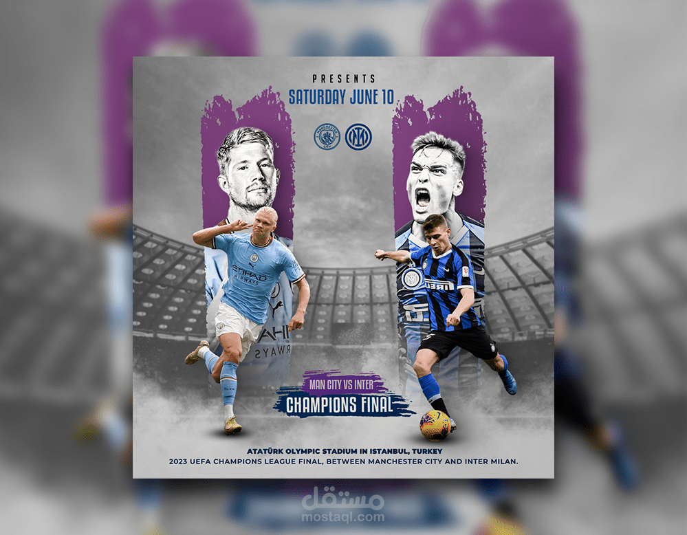 The 2023 UEFA Champions League final poster - نهائي دوري ابطال اوروبا 2023