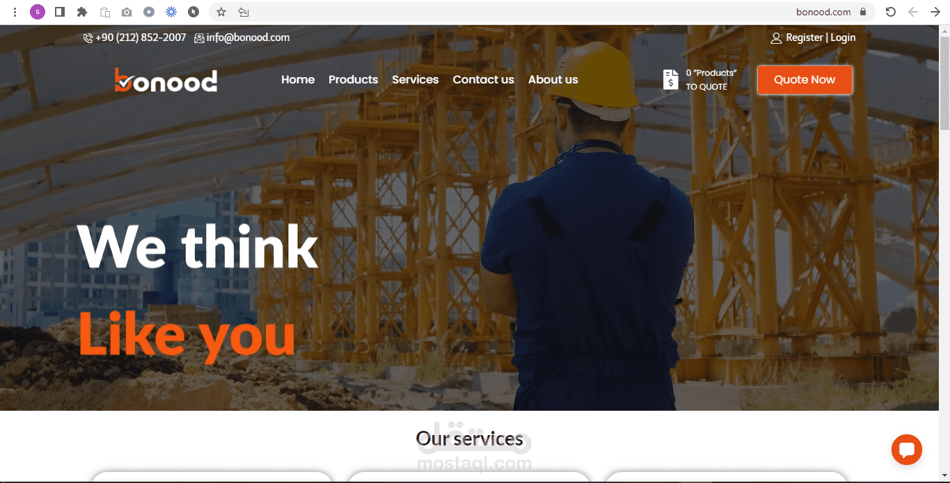 تصميم موقع خاص بصناعة البناء باستخدام الوورد بريس