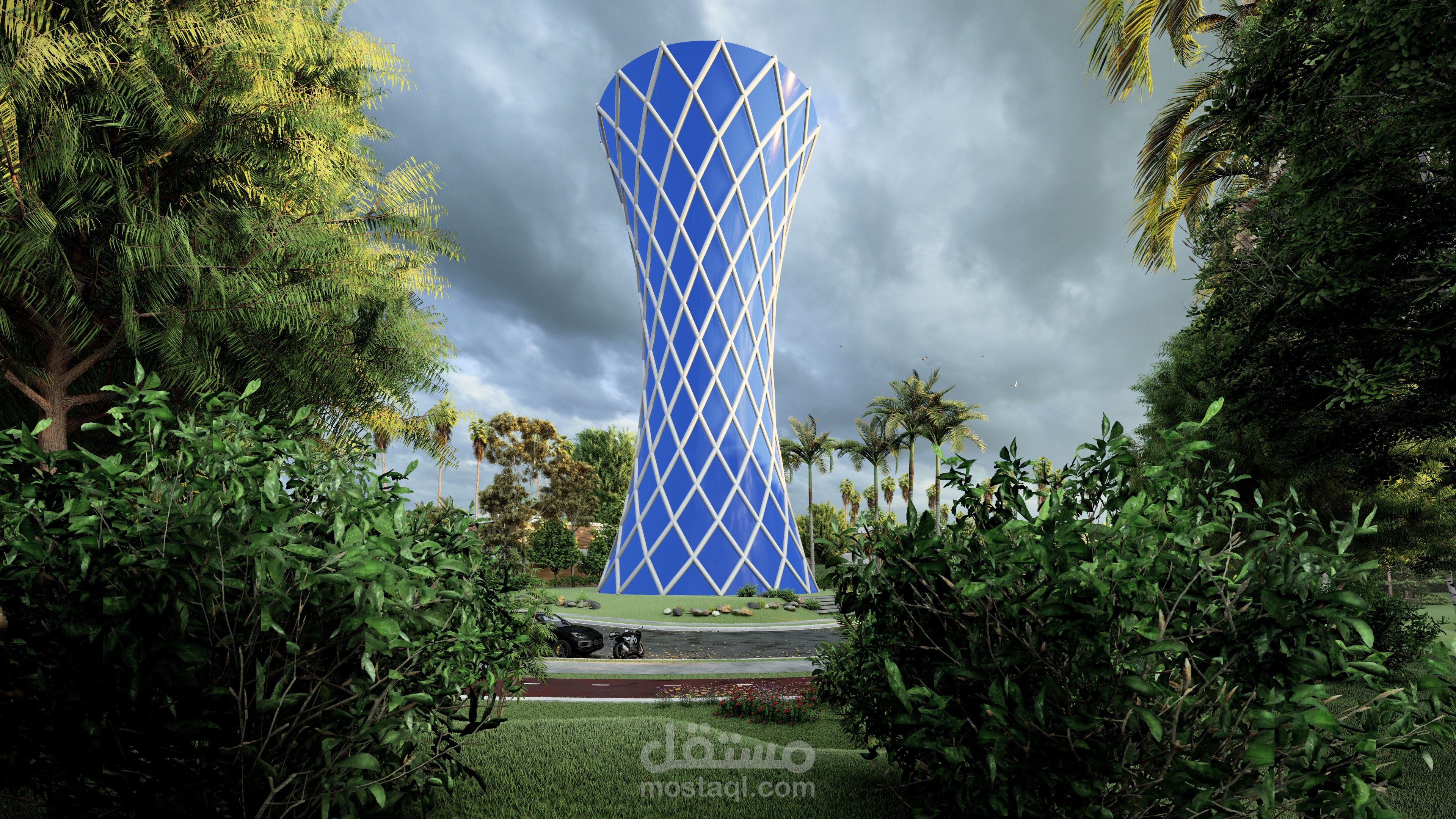 تصميم بارامتري لبرج اداري