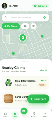 تطوير تطبيق TrashGo كامل – لعبة جمع النفايات بأسلوب Pokémon GO مع ذكاء اصطناعي (Flutter + AI)