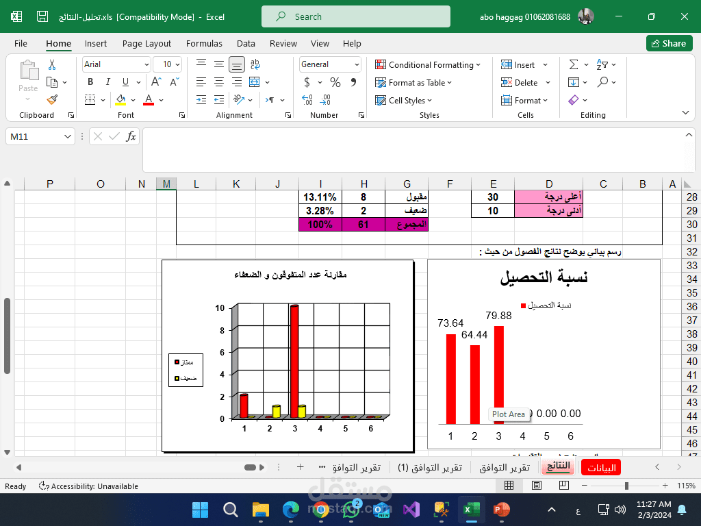 عمل ملف اكسيل من الف للياء والتعديل عليهم