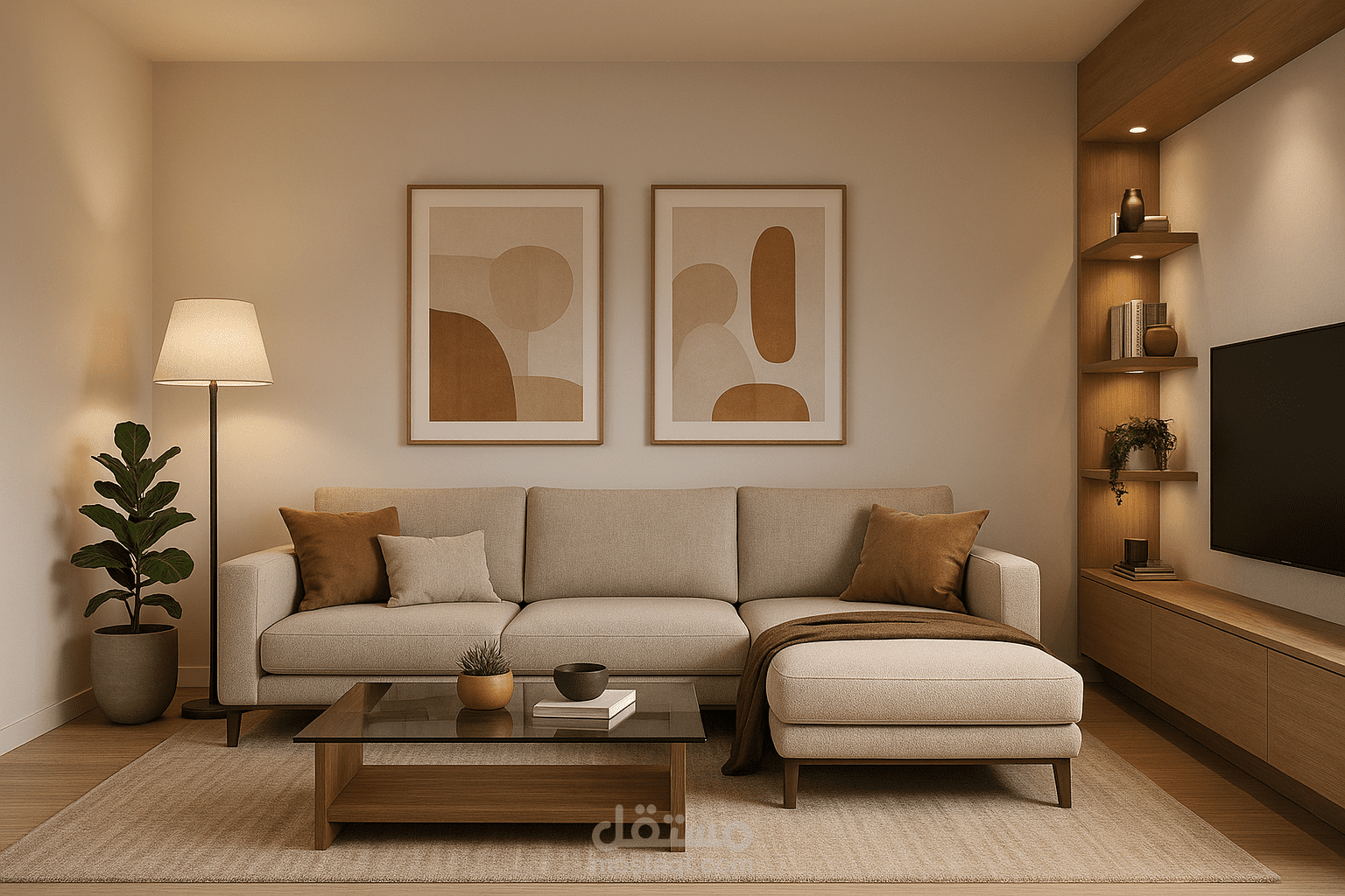 Semi modern living room