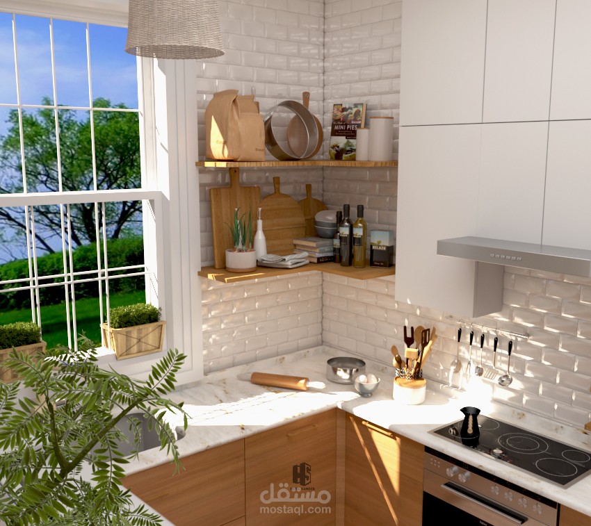 تصميم داخلي لمطبخ على الطراز الاسكندفاني .