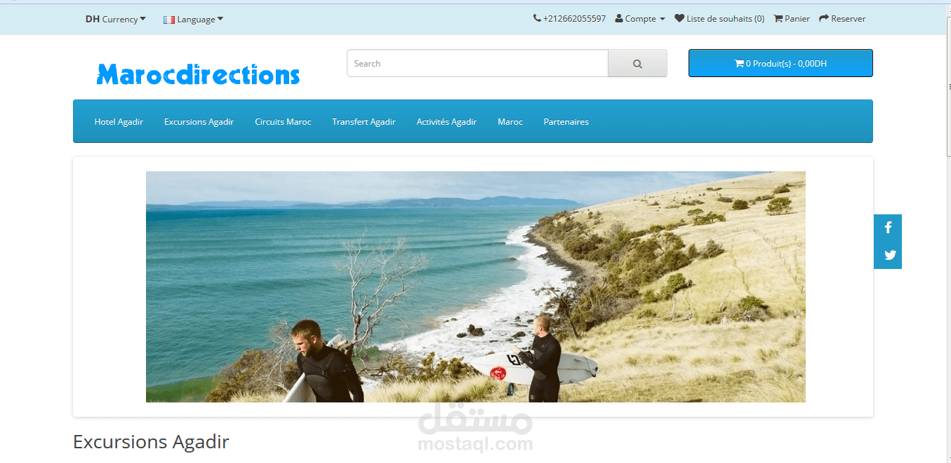 ecommerce website morroccan travel agency