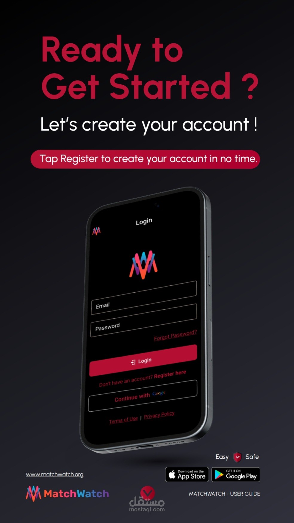 Match watch app user guide