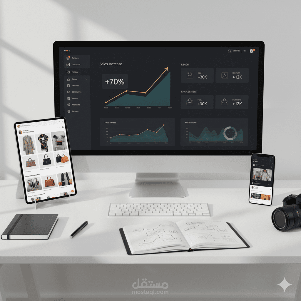 إدارة استراتيجية تسويق رقمي متكاملة لعلامة أزياء فاخرة  لمدة 4 أشهر (محتوى + إعلانات)  - Strategic Digital Marketing Management for a Fashion Brand