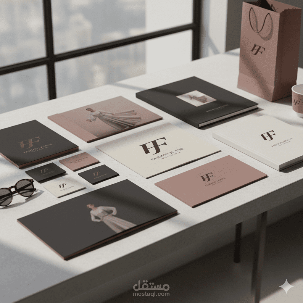 تصميم شعار وهوية بصرية متكاملة لعلامة تجارية