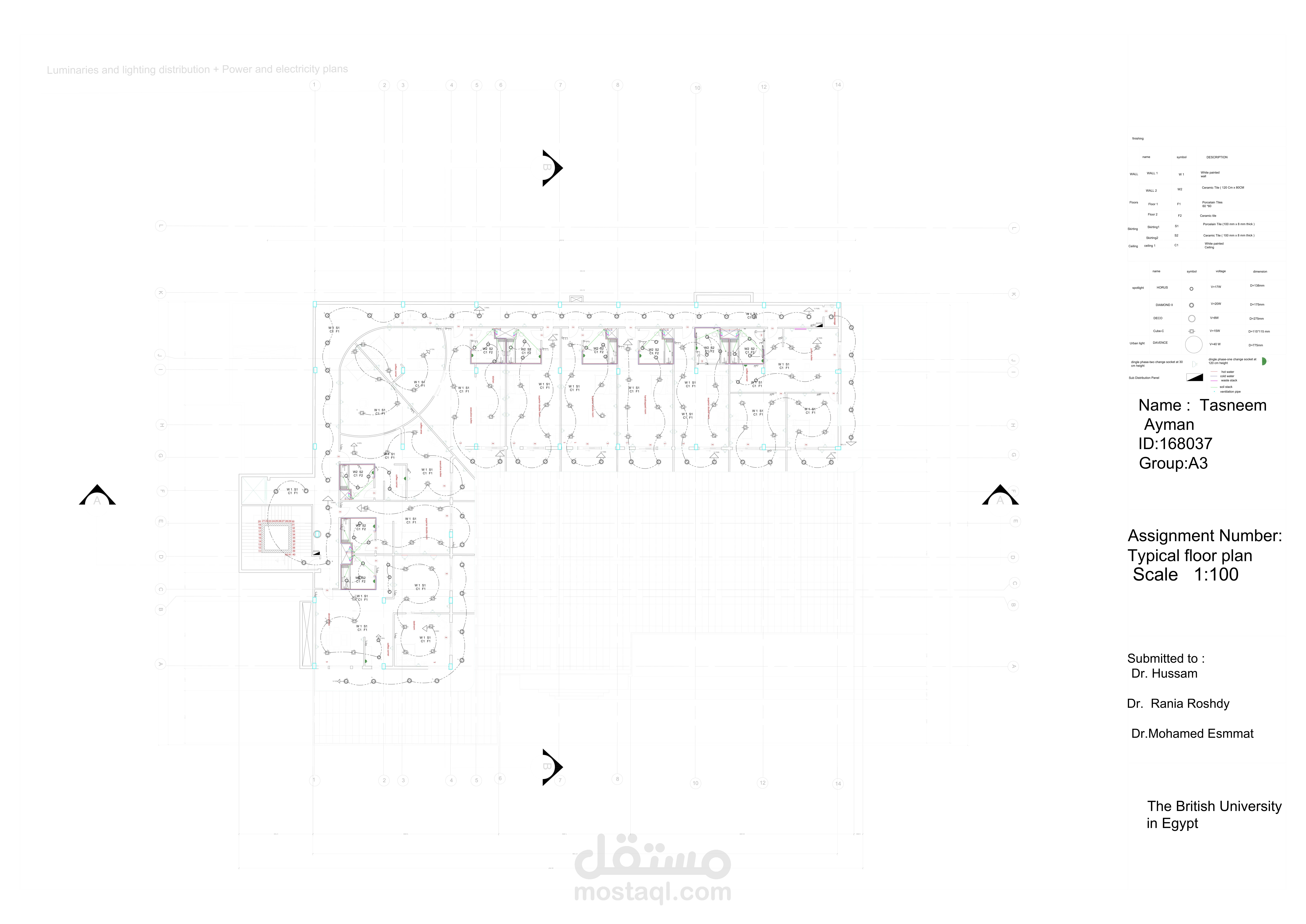 Working Drawing of a Hotel