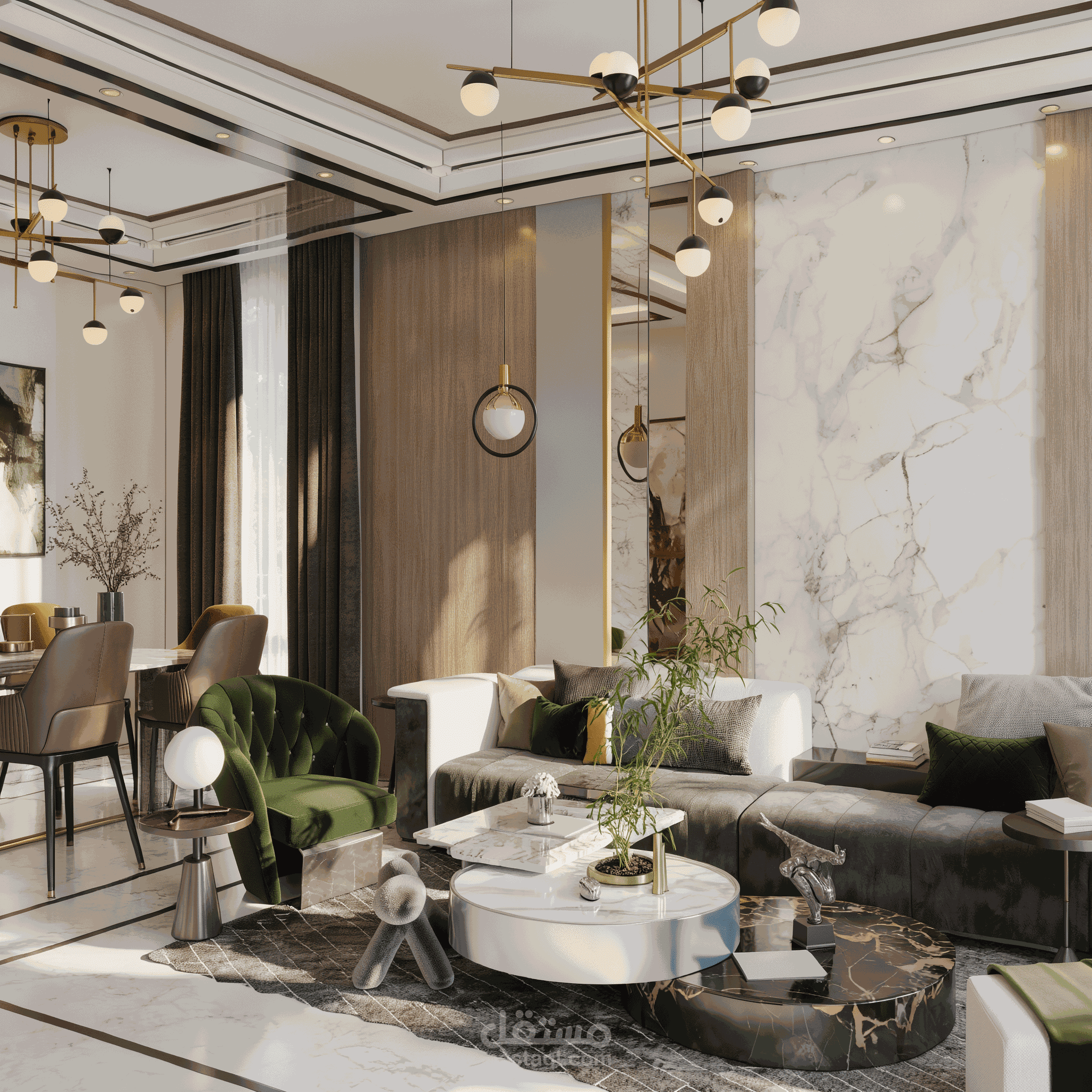 Luxury Modern Living, Dining & Open Kitchen Area |EGYPT
